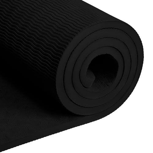 Retrospec Zuma 1/2" Yoga Mat Non Slip Exercise Mat For Pilates, Workout - color: Black