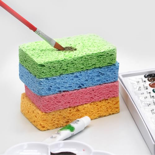 3Pcs Rectangle Artist Watercolor Sponges Art Water Absorbent Sponge Painting Sponge Watercolor Painting Sponge Crafts Sponges for Painting, Crafts, Cleaning, Pottery, Clay, Ceramics, Random Color