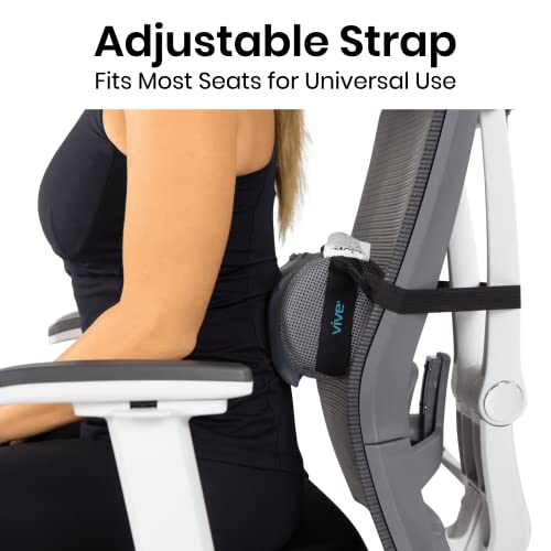 Vive Cooling Lumbar Support Pillow for Chair & Car - Back Pressure Relief Seat Cushion for Office or Gaming - Soft Memory Foam Bolster Helpful for Sciatica, Pregnancy, Elderly, Truckers, Desk Jobs - style: Cooling