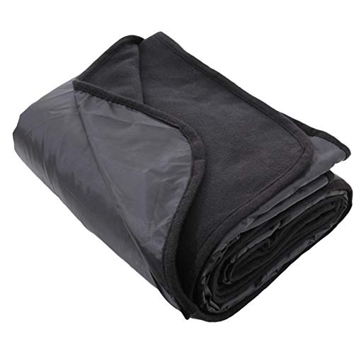 Threadart Waterproof Blanket Outdoor Stadium Blanket | Black - color: Black