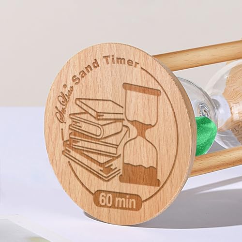 SuLiao Wooden Sand Timer 60 Minute Hourglass, Wood Turquoise Sand Clock, Small Watch 60 Min Timer, Hour Glass Sandglass for Home, Reloj De Arena, Office, Decorative, Game, Classroom - color: Green, size: 60 Min