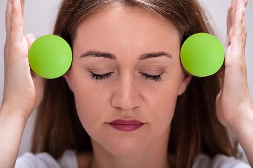 2 Piece Different Density Foot Hand Deep Tissue Massage Ball - color: 1.8" Bluegreen