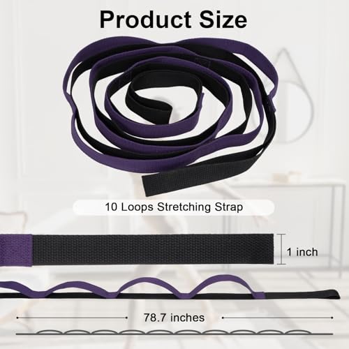 Amrules Yoga Strap for Stretching, Black