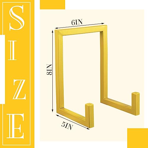 2 Pcs Large Plate Stands for Display Metal Frame Holder, Gold, 8 Inch | Plate Display Stand, Picture Frame Stand, Decorative Table Top Easels for Picture Book, Platter, Photo - color: Gold, size: 8 Inch