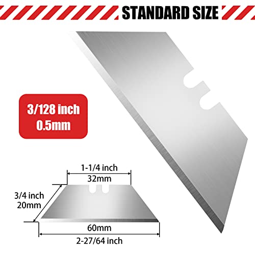 DIYSELF 50 Pack Utility Knife Blades, SK5 Steel Box Cutter Blades with Dispenser, Standard Blades for Box Cutter Utility Knife Replacement, Sharper Utility Blade, Refills | Standard replacement blade refills with dispenser for box cutters and razor knives