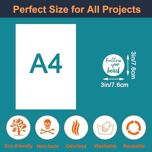 25 Pieces Inspirational Word Stencil, Reusable Motivational Stencils for Painting on Wood Signs Wall Fabric Home Decor (3 Inches)