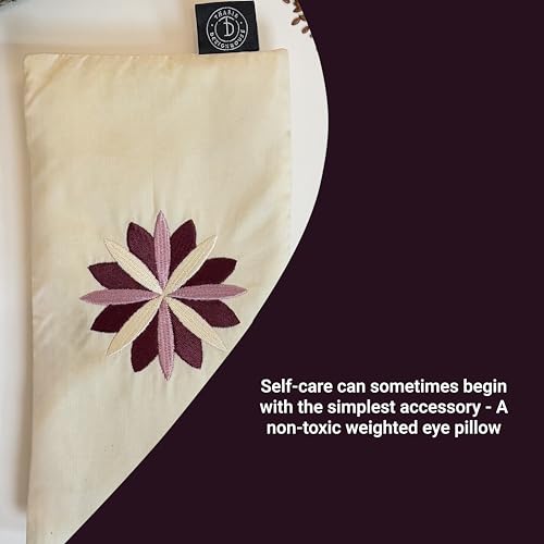 Tharie Organic Cotton Aromatherapy Eye Pillow with Flaxseed & Lavender, Hot & Cold Use, 23 x 13 cm
