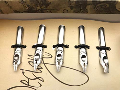 Calligraphy Pen Set Writting Quill Feather Pen 100% Hand Craft Real Feather and Stainless Steel Nib Best Antique Executive,Contains Ink no Need to Purchase Additional Ink (Black) - color: Black
