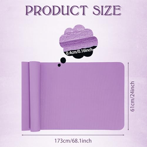 LEIFIDE 10 Pack Yoga Mat Bulk 68'' x 24'' x 4mm Thick Yoga Mat - color: Purple