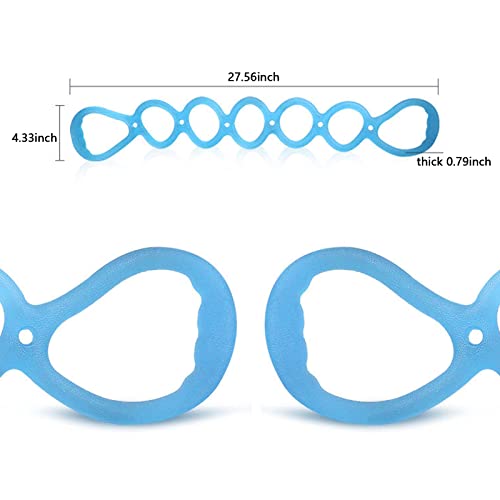 7 Ring Stretch Resistance Exercise Band, BetterJonny Workout Bands Yoga Stretching,Foot, Leg and Arm Exerciser for Home or Fitness Center Workout Walking Exercise - color: Light Blue