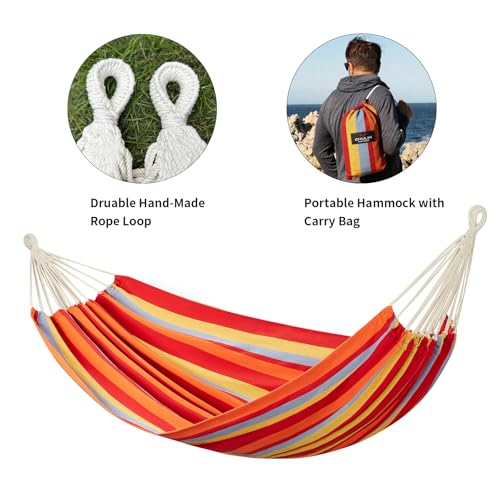 Brazilian Double Hammock with Tree Straps, Extra Large, 450 lbs Capacity - color: Summer Fruit, size: X-Large