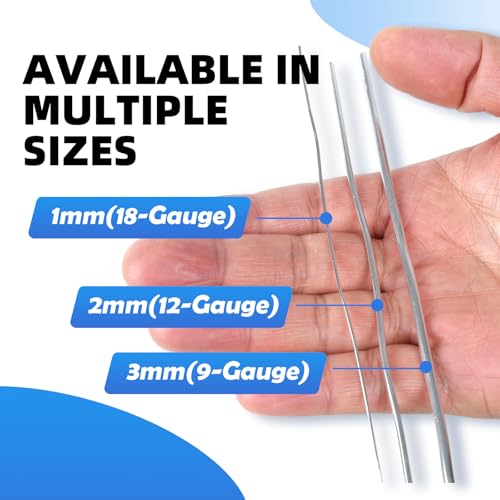 Bendable Aluminum Craft Wire - 1mm 18 Gauge (50m / 165ft) Spool, Floral Wire for Artificial Flowers, Jewelry Making Wire for Beading & Wire Wrapping - Silver - size: 18 Gauge x 165 Feet