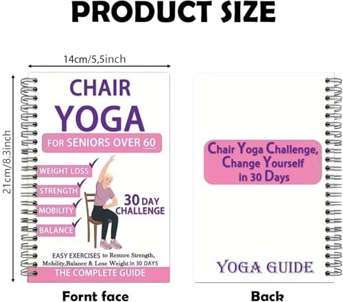 Chair Yoga for Seniors Over 60, 30-Day Spiral Bound Book - color: Pink