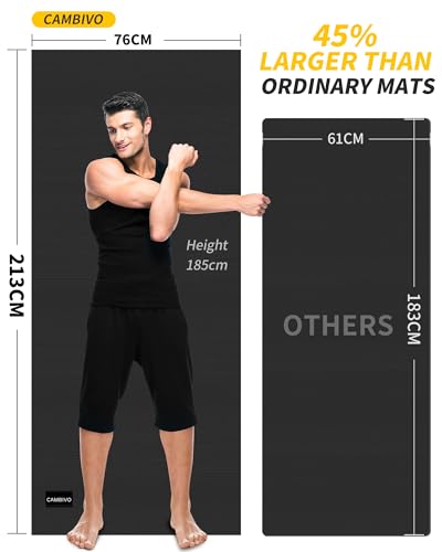 CAMBIVO Extra Long Wide Yoga Mat, Thick PVC Workout Mat - size: 84" x 30" x 6mm