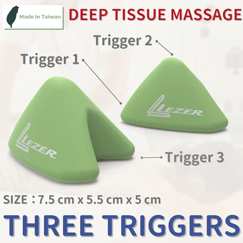 LEZER Trigger Massage Point, Manual Massage Ball, Muscle Knots Relief Tool, Myofascial Release, Physical Therapy, Deep Tissue Back Massage, Plantar Fasciitis, 2.9 in x 2.1 in (Green) - style: 03 - Trigger Green
