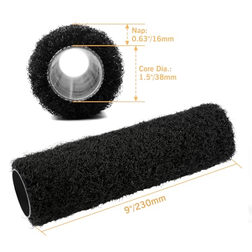 ROLLINGDOG 9" Drywall Compound Roller Cover | Heavy Duty Drywall Texture Roller,Putty Roller Brush,Spreading Wall Compound - color: 9"roller sleeve