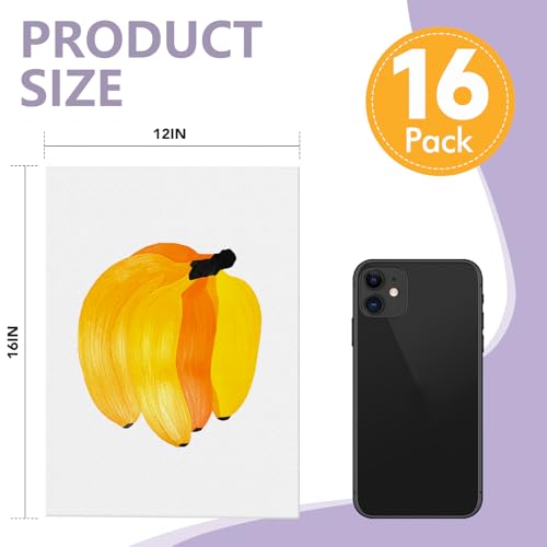 ESRICH Canvas for Painting 12x16, 16 Pack Canvas Boards for Painting Cotton Primed Large Blank Canvases for Kids & Adults, Painting Canvas Panels for Oil, Watercolor, Acrylic Paint, Tempera. - size: 12*16in 16pack