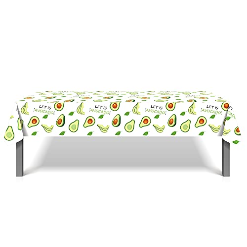 1Pc Avocado Party Plastic Tablecloth 54 x 87 Inch Long Rectangular Table Cover for Buffet, Fruit Birthday Party Holiday Dinner Picnic or Tablecloth for Kitchen Event Use - color: Avocado