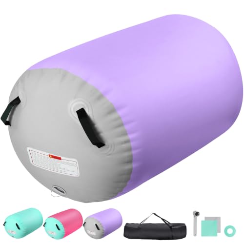 Inflatable Gymnastics Air Roller Barrel Purple 40 * 31.5inch - color: Purple, size: 40*31.5 Inch