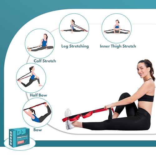Artan Balance Stretching Straps for Flexibility, Balance, and Leg Stretching – Multiple Styles for Yoga, Ballet, Dance, Gymnastics & Physical Therapy - size: FlexPhysio