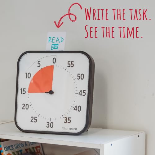 TIME TIMER 12 inch Visual Timer 60 Minute Kids Desk Countdown Clock with Dry Erase Activity Card, Also Magnetic for Classroom, Homeschooling Study Tool, Task Reminder, Home and Kitchen Timer - color: Black & Red, size: 12 Inch