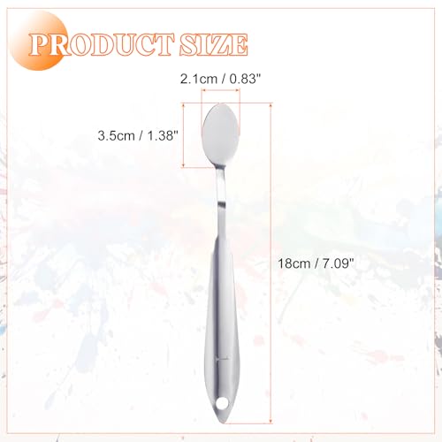 HARFINGTON 2pcs Palette Knife Painting Tool 7.09" Stainless Steel Round Spatula Painting Pallet Knives with Hole Design for Acrylic Canvas, Silver