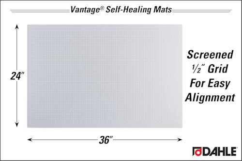 Dahle Vantage 10683 See-Through Premium Self-Healing Cutting Mat, 24"x36", 1/2" Grid, 5 Layers for Max Healing, Perfect for Crafts & Sewing, Clear - color: Clear, size: 36"L x 24"W