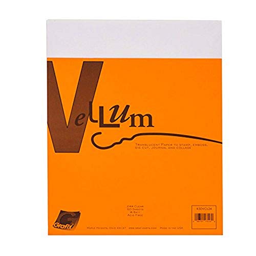 Grafix Vellum Translucent Paper, 8.5 x 11 in, Pack of 50 - size: 8.5"x11"x24 Pound