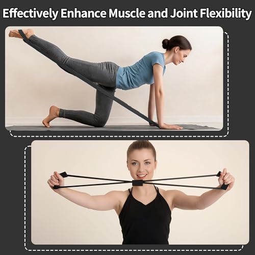 DICYWUDI Pilates Essentials Kit for Home Women, Pilates Equipment for Workouts, 6 Fabric Resistance Bands, 12 Inch Magic Circle Yoga Ring, Mini Exercise Ball, Great Exercise Equipment - color: 13pcs Black set
