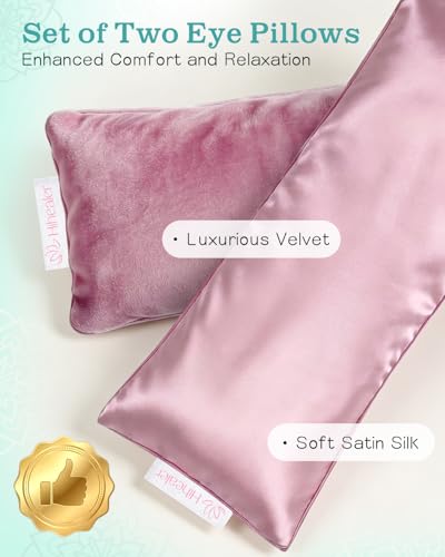 Hihealer Weighted Eye Mask for Sleeping, Lavender Eye Pillow for Spa Yoga - color: Dusty Rose