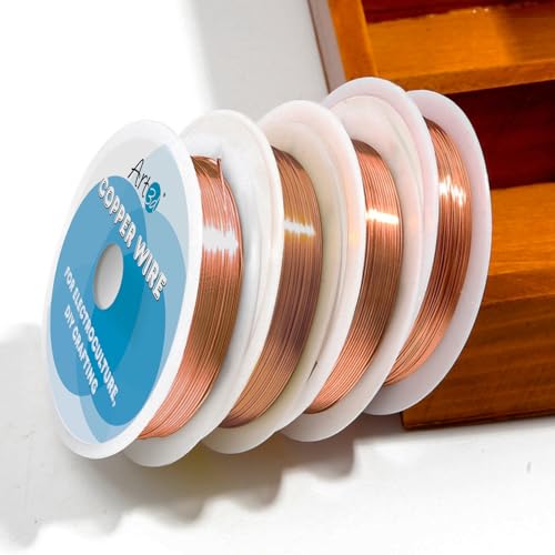 Art3d 18 Gauge Bendable Pure Soft Copper Wire for DIY, 60 ft, 1 Roll | Flexible, Malleable, Polished Finish, Easy to Shape, Easy Unwinding, for Jewelry Making, Electroculture, DIYers, Artisans - color: Pure Copper - for Electroculture, size: 18 Gauge / 60