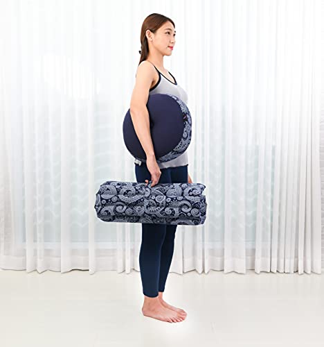 Leewadee Meditation Cushion Set – 1 Small Zafu Yoga Pillow and 1 Small Roll-Up Zabuton Mat Filled with Kapok - color: Cbt1 - Blue