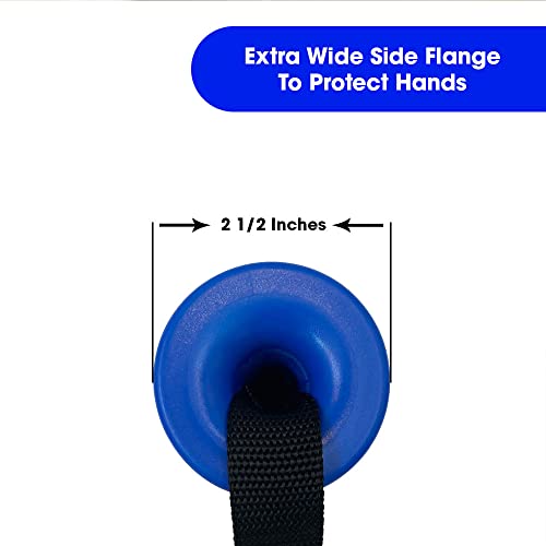 Bodylastics Resistance Band Handles, Ergonomic Gym Handles with Upgraded TPR Waffle Exercise Grips, Strong Handles for Resistance Bands with Nylon Webbing and Welded O-Rings