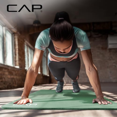 CAP Barbell 1/2-Inch High Density Exercise Yoga Mat with Strap | Multiple Options - color: Green, style: Yoga Mat