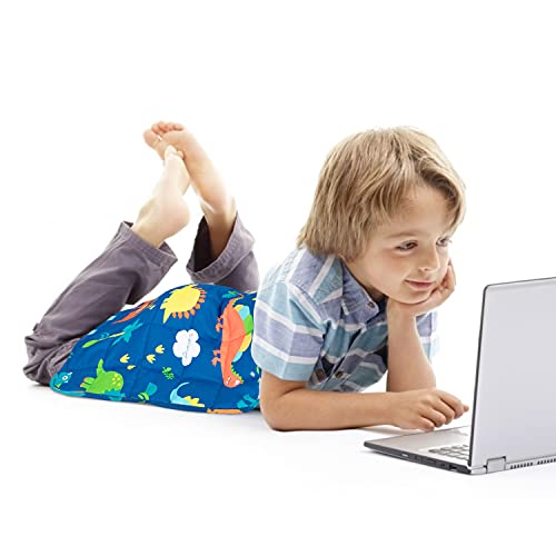Sivio Cotton Weighted Lap Blanket, 19"x21" 2 lbs, Blue Dinosaur - color: Blue Dinosaur, size: 19"x 21" 2lbs