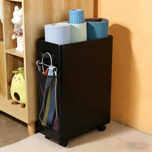 Yoga Mat Holder, Gym Mats Storage Rack with Wheels