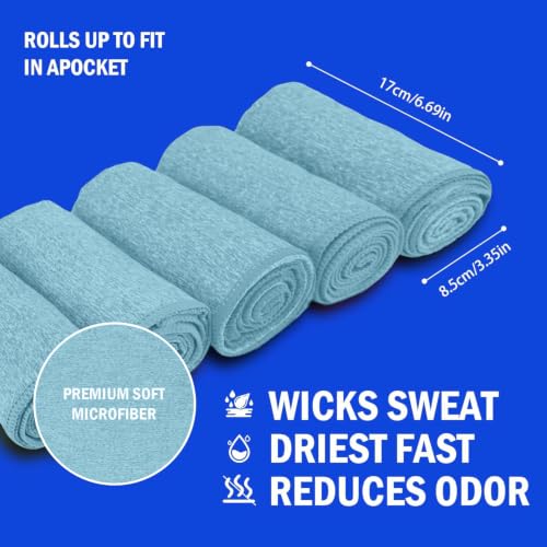 Microfiber Quick Dry Gym Towel, Lint Free Odor-Free Absorbent Fiber, Fast Drying, Men & Women Workout Gear for Body Sweat, Working Out, Towels (Lake Blue, 5Pack - 16 * 27Inch) - color: Lake Blue, size: 5Pack - 16*27Inch