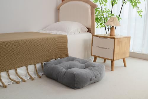 Floor Pillow for Adults, Large Sitting & Meditation Cushion - color: Dark Gray, Square