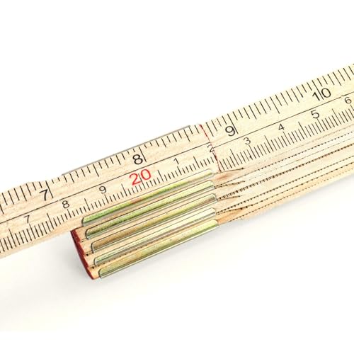 QWORK Folding Wood Rule, 6 FT 6 Inch Foldable Ruler with US and Metric Measurements for Carpenters
