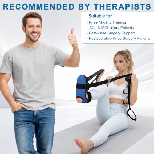 SPRING SEAON Knee Replacement Recovery Aids, Leg Stretcher Strap Kit - color: Blue