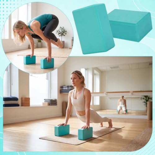 Wettarn 6 Pack Yoga Blocks 9 x 6 x 4 Inch EVA Foam, Lightweight | Non Slip, Yoga Props Accessories for Pilates, Stretching and Meditation - color: Bright Green