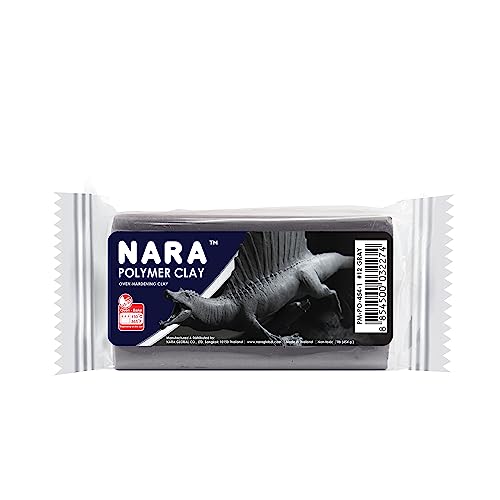 NARA Polymer Baking Clay, 1 Color, 1 Block, 454g (1 lb.) (Grey) - color: Grey