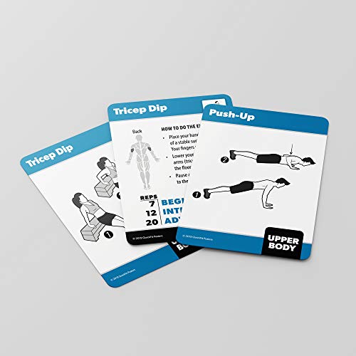 3 Pack - Dumbbell, Bodyweight & Yoga Pose Exercise Cards - Fitness Workout Playing Cards