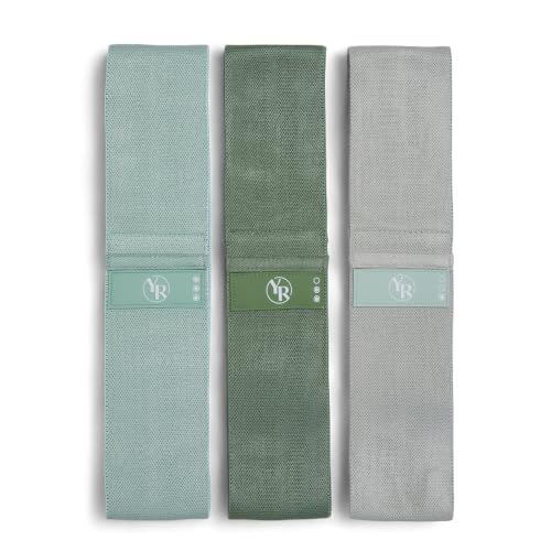 Fabric Booty Bands Set, 3 Resistance Levels for Pilates - color: Sage