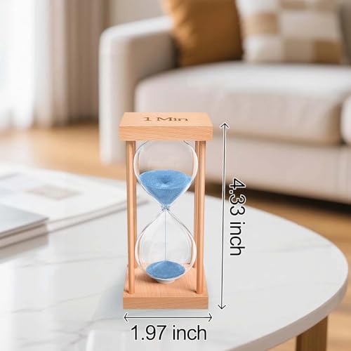 15 Minute Sand Timer, 15 Min Wood Small Hourglass Timer, Blue Sand Clock, Wooden Hour Glass for Classroom, Sandglass, Reloj De Arena Decorativo, Home, Office, Game, Gift - color: Blue, size: 15 Min