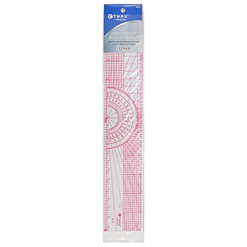 Westcott Beveled Protractor Ruler, 12", Transparent (B-75)