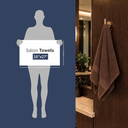 Bulk 72-Pack Professional Salon Spa & Wellness Towels, 16" x 27",Dark Brown - color: Dark Brown, size: 72 Pack