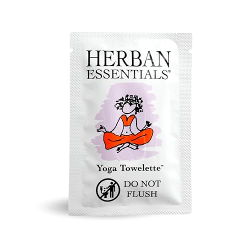 Herban Essentials Yoga Mat Wipes,Lavender & Essential Oil Cleaner 20 Count