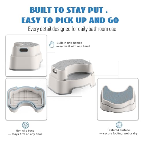 UNCLE WU 2-in-1 Adjustable Toilet Stool for Adults, Bathroom Foot Rest