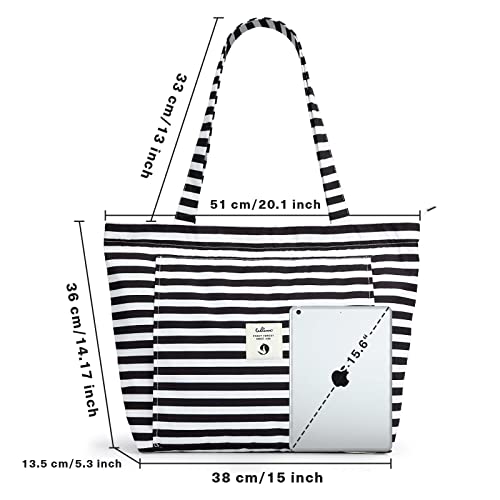 WLLWOO Yoga Mat Carrier Bag for Women Canvas Carryall Tote Gym Pilates | Large Holder Zipper Shoulder for Beach Travel Workout Fitness Office - color: stripes